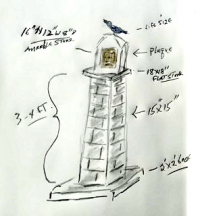 Bertelli sketch bluenird statue